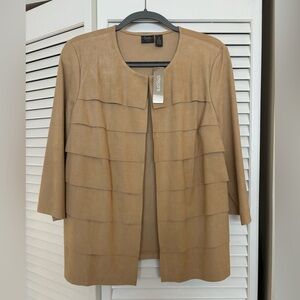 NWT Chicos camel color microsuede jacket